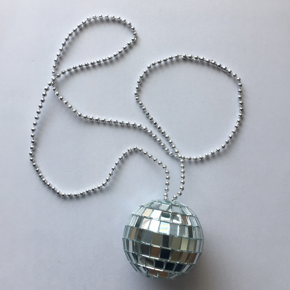 2” Mini Disco Ball Necklace - 26” chain (New)